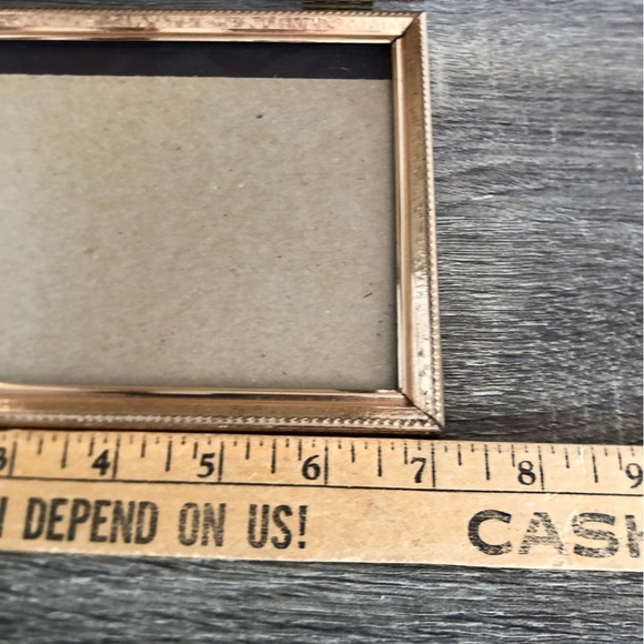 Vtg Patterned Gold Triple Picture Frame - Picture 6 of 11